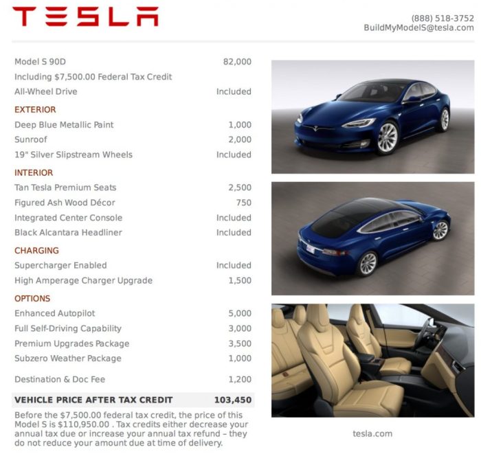 Tesla new model car price